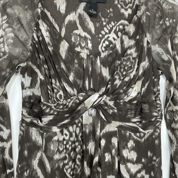 INC International Concepts Brown and Cream Ikat Print Dress - Picture 5 of 9